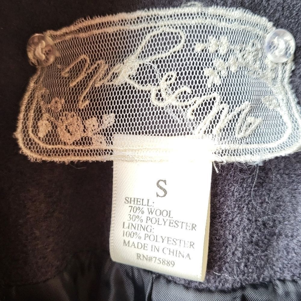 Nick & Mo Gray Wool Blend Military  Button Front Jacket Peacoat Women's Small - Picture 6 of 6